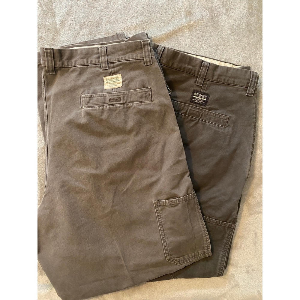 Columbia Pants Mens‎ 44 Gray Sportswear Utility Canvas Straight Leg Cotton Lot/2